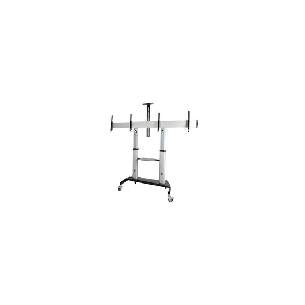 StarTech.com Doppel TV Ständer mit rollen für 37-60 Zoll VESA Bildschirme jeweils bis 50kg - Höhenverstellbarer/Schwenkbarer TV Rollwagen - Präsentationswagen für zwei TVs mit Ablage - 94 cm (37") - 152,4 cm (60") - 200 x 200 mm - 600 x 400 mm - -10 - 5°