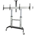 StarTech.com Doppel TV Ständer mit rollen für 37-60 Zoll VESA Bildschirme jeweils bis 50kg - Höhenverstellbarer/Schwenkbarer TV Rollwagen - Präsentationswagen für zwei TVs mit Ablage - 94 cm (37") - 152,4 cm (60") - 200 x 200 mm - 600 x 400 mm - -10 - 5°