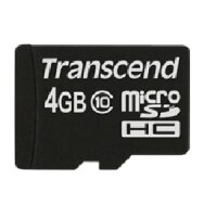 Transcend TS4GUSDC10 - 4 GB - MicroSDHC - Klasse 10 - NAND - 90 MB/s - Schwarz