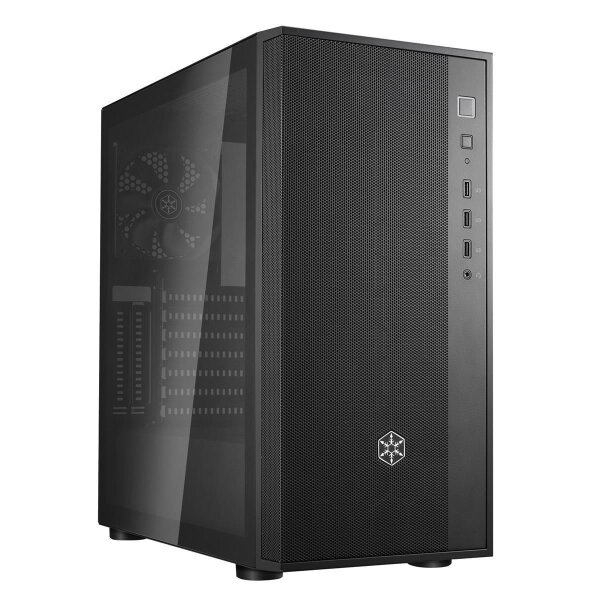SilverStone FARA R1 - Midi Tower - PC - Schwarz - ATX - micro ATX - Mini-ATX - Gehärtetes Glas - Kunststoff - Stahl - 16,1 cm