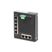 DIGITUS Industrial 8-Port Gigabit Switch, Flat, Unmanaged