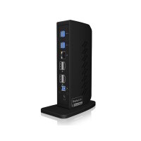 ICY BOX IB-DK2252AC - Kabelgebunden - USB 3.2 Gen 1 (3.1 Gen 1) Type-C - 10,100,1000 Mbit/s - Schwarz - 5 Gbit/s - 4K Ultra HD