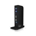 ICY BOX IB-DK2252AC - Kabelgebunden - USB 3.2 Gen 1 (3.1 Gen 1) Type-C - 10,100,1000 Mbit/s - Schwarz - 5 Gbit/s - 4K Ultra HD