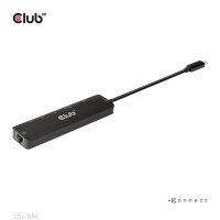 Club 3D USB Gen1 Type-C - 6-in-1 Hub with HDMI 8K30Hz - 2xUSB Type-A - RJ45 and 2xUSB Type-C - Data and PD charging 100 watt - USB 3.2 Gen 1 (3.1 Gen 1) Type-C - 100 W - 1.4/2.3 - 100,1000 Mbit/s - Schwarz - 8K Ultra HD