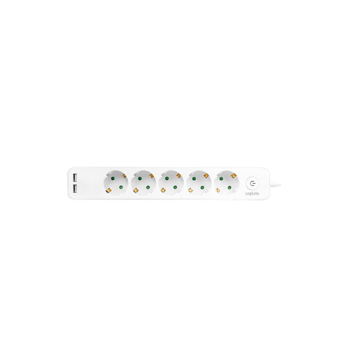 LogiLink LPS249U - 1,5 m - Drinnen - IP20 - Weiß - 5 AC-Ausgänge - 250 V