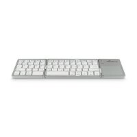 MEDIARANGE Tastatur Wireless 63 Ta. faltbar Toch. DE silber