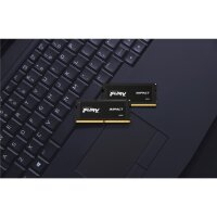 Kingston FURY 32GB 6400MT/s DDR5 CL38 SODIMM (2er-Kit) Impact XMP - 32 GB - 2 x 16 GB - DDR5 - 262-pin SO-DIMM - Schwarz