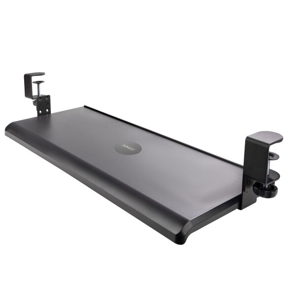 StarTech.com Untertisch Ausziehbare Tastaturablage - Höhenverstellbare Tastaturhalterung mit Tischklemmen - bis zu 12kg - Computertisch/Schreibtisch Tastaturauszug/Tastatureinschub - Schwarz - 12 kg - 32 mm - 700 x 310 mm - 830 mm - 340 mm