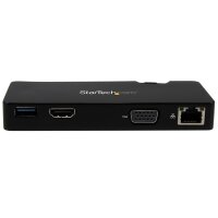 StarTech.com USB 3.0 Universal Laptop Mini Dockingstation mit HDMI oder VGA - Gigabit Ethernet - USB 3.0 - Kabelgebunden - USB 3.2 Gen 1 (3.1 Gen 1) Type-A - 10,100,1000 Mbit/s - 10BASE-T - 100BASE-TX - 1000BASE-T - IEEE 802.3 - IEEE 802.3ab - IEEE 802.3u