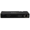 StarTech.com USB 3.0 Universal Laptop Mini Dockingstation mit HDMI oder VGA - Gigabit Ethernet - USB 3.0 - Kabelgebunden - USB 3.2 Gen 1 (3.1 Gen 1) Type-A - 10,100,1000 Mbit/s - 10BASE-T - 100BASE-TX - 1000BASE-T - IEEE 802.3 - IEEE 802.3ab - IEEE 802.3u