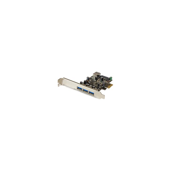 StarTech.com 4 Port PCI Express USB 3.0 Karte - PCIe - USB 3.2 Gen 1 (3.1 Gen 1) - Full-height / Low-profile - PCI 2.0 - Schwarz - Edelstahl - 3 m