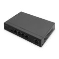 DIGITUS 4+1-Port Gigabit PoE Netzwerkswitch, Desktop, unmanaged, 1 Uplink Port RJ45, 60 W, af/at