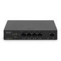 DIGITUS 4+1-Port Gigabit PoE Netzwerkswitch, Desktop, unmanaged, 1 Uplink Port RJ45, 60 W, af/at