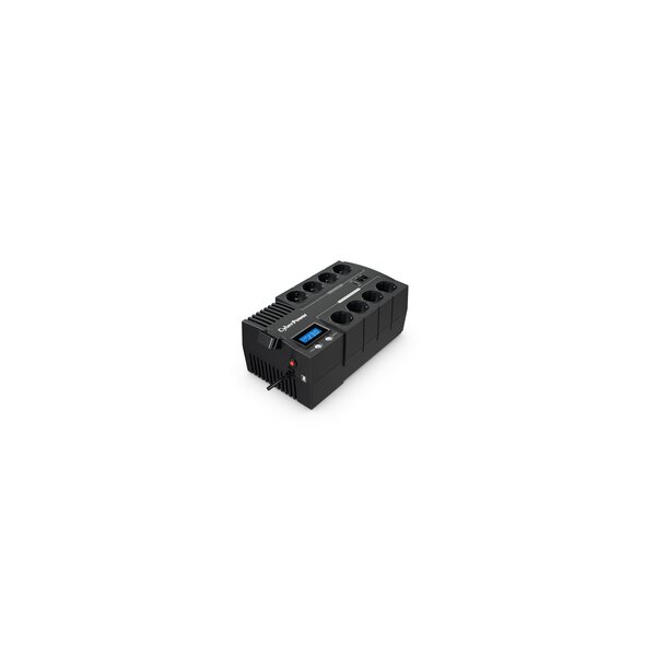 CyberPower Systems CyberPower BR1000ELCD Line-Interactive USV 1000VA/600W LCD - AVR - USB (HID) - RJ45 Lan Protection - Ausgang (4+4) Schuko - USB Ladegerät - Line-Interaktiv - 1 kVA - 600 W - Sine - 167 V - 295 V