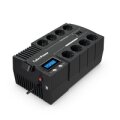 CyberPower Systems CyberPower BR1000ELCD Line-Interactive USV 1000VA/600W LCD - AVR - USB (HID) - RJ45 Lan Protection - Ausgang (4+4) Schuko - USB Ladegerät - Line-Interaktiv - 1 kVA - 600 W - Sine - 167 V - 295 V