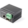 StarTech.com PoE + Industrial Media Converter 30W - Medienkonverter LWL Kupfer - Singlemode-/Multimode Glasfaser auf Kupfer Gigabit Ethernet - Mini/Kompaktgröße - IP-30/ -40°C bis 75°C - 1000 Mbit/s - IEEE 802.3 - IEEE 802.3u - IEEE 802.3z - Voll