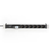 DIGITUS Aluminium Steckdosenleiste, 6-fach mit...