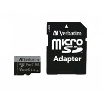 Verbatim microSDXC-Card 512GB PRO U3 UHS-I 4K UHD -...
