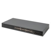 DIGITUS 24 Port 10/100/1000 + 4SFP+ UPLINK Switch, 19", L2+ Features