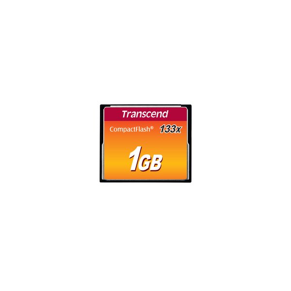 Transcend 1 GB CF 133x - 1 GB - Kompaktflash - MLC - 50 MB/s - 20 MB/s - Schwarz