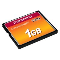 Transcend 1 GB CF 133x - 1 GB - Kompaktflash - MLC - 50 MB/s - 20 MB/s - Schwarz
