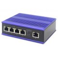 DIGITUS 4 Port Fast Ethernet Netzwerk Switch, Industrial, Unmanaged, 1 RJ45 Uplink