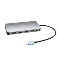 i-tec Metal USB-C Nano 3x Display Docking Station + Power Delivery 100 W - Kabelgebunden - USB 3.2 Gen 1 (3.1 Gen 1) Type-C - 100 W - 3,5 mm - 10,100,1000 Mbit/s - Silber