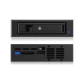 ICY BOX IB-129SSK-B - 13,3 cm (5.25") - Frontblende - 2.5/3.5" - SATA - SATA II - SATA III - Serial Attached SCSI (SAS) - Schwarz - Aluminium