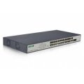 DIGITUS 24-Port Fast Ethernet  PoE Netzwerkswitch, 19 Zoll, unmanaged, 2 GE Uplink Ports, SFP, 370 W, af/at