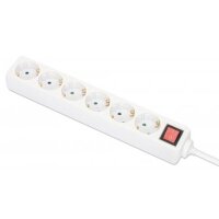 Manhattan Steckdosenleiste 6fach 2m Kabel weiß...