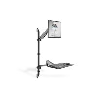 DIGITUS Flexibler Steh-/ Sitz-Arbeitsplatz zur Wandmontage, Single Monitor