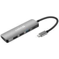 SANDBERG USB-C Dock HDMI+3xUSB+PD 100W - Kabelgebunden -...