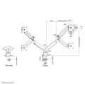 Neomounts NM-D750DWHITE Monitorarm 10-32" - Gasfeder - Klemme/Durchführung - 25,4 cm (10") - 81,3 cm (32") - 100 x 100 mm - Höhenverstellung - Weiß