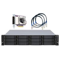 QNAP TL-R1200S-RP - HDD / SSD-Gehäuse - 2.5/3.5" - Serial ATA III - 6 Gbit/s - Hot-Swap - Schwarz - Grau