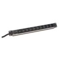 DIGITUS Steckdosenleiste mit Aluminiumprofil, 10-fach, 2 m Zuleitung IEC C14 Stecker