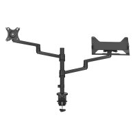 Neomounts DS20-425BL2 Monitorarm mit Laptop-Halterung 17-27" - platzsparend - Laptop- & Monitorarm - Schwarz - Stahl - 43,2 cm (17") - 68,6 cm (27") - 68,6 cm (27")