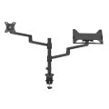 Neomounts DS20-425BL2 Monitorarm mit Laptop-Halterung 17-27" - platzsparend - Laptop- & Monitorarm - Schwarz - Stahl - 43,2 cm (17") - 68,6 cm (27") - 68,6 cm (27")