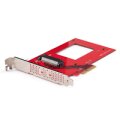StarTech.com U.3 PCIe Adapter Karte - PCIe 4.0 x4 Adapter für 2.5 Zoll U.3 NVMe SSDs - SFF-TA-1001 PCI Express Add-in Karte - U 3 NVMe SSD auf PCIe Adapterkarte - U.3 NVMe Adapterkarte - OS Unabhängig - PCIe - U.3 - Rot - Aktivität - Leistung - 21693912 h