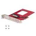 StarTech.com U.3 PCIe Adapter Karte - PCIe 4.0 x4 Adapter für 2.5 Zoll U.3 NVMe SSDs - SFF-TA-1001 PCI Express Add-in Karte - U 3 NVMe SSD auf PCIe Adapterkarte - U.3 NVMe Adapterkarte - OS Unabhängig - PCIe - U.3 - Rot - Aktivität - Leistung - 21693912 h
