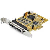 StarTech.com 8 Port PCI Express Karte - PCIe RS232 Erweiterungskarte - 16C1050 UART - Multiport DB9 Controller / serial adapter card - 15 kV ESD-Schutz - Windows & Linux - PCIe - Seriell - RS-232 - Gelb - 0,5 m - 160013 h