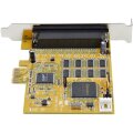 StarTech.com 8 Port PCI Express Karte - PCIe RS232 Erweiterungskarte - 16C1050 UART - Multiport DB9 Controller / serial adapter card - 15 kV ESD-Schutz - Windows & Linux - PCIe - Seriell - RS-232 - Gelb - 0,5 m - 160013 h