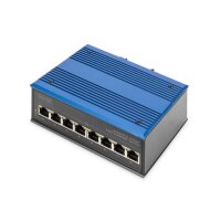 DIGITUS 8 Port Fast Ethernet Netzwerk Switch, Industrial,...