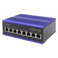 DIGITUS 8 Port Fast Ethernet Netzwerk Switch, Industrial, Unmanaged, 1 RJ45 Uplink