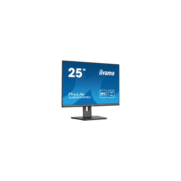 Iiyama ProLite Ein 25" (63 cm) Desktop-Monitor mit 1920x1200 Auflösung - IPS-Panel-Technologie und einem höhenverstellbarem Standfuß - 63,5 cm (25") - 1920 x 1200 Pixel - WUXGA - LED - 4 ms - Schwarz