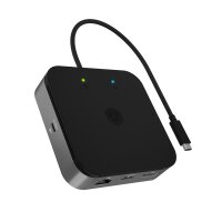 ICY BOX 7-in-1 USB4® DockingStation mit zweifacher Videoausgabe - Kabelgebunden - USB4 - 60 W - 3,5 mm - 10,100,1000 Mbit/s - Anthrazit