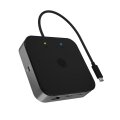 ICY BOX 7-in-1 USB4® DockingStation mit zweifacher Videoausgabe - Kabelgebunden - USB4 - 60 W - 3,5 mm - 10,100,1000 Mbit/s - Anthrazit