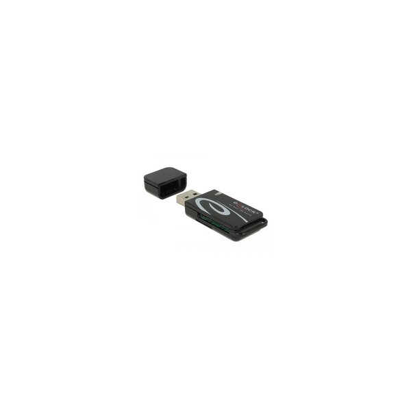 Delock Mini USB 2.0 Card Reader mit SD und Micro SD Slot - MMC - MMC Mobile - MMC+ - MMCmicro - MicroSD (TransFlash) - MicroSDHC - MicroSDXC - MiniSD - RS-MMC - SD,... - Schwarz - 480 Mbit/s - USB 2.0 - 22 mm - 60 mm