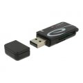 Delock Mini USB 2.0 Card Reader mit SD und Micro SD Slot - MMC - MMC Mobile - MMC+ - MMCmicro - MicroSD (TransFlash) - MicroSDHC - MicroSDXC - MiniSD - RS-MMC - SD,... - Schwarz - 480 Mbit/s - USB 2.0 - 22 mm - 60 mm
