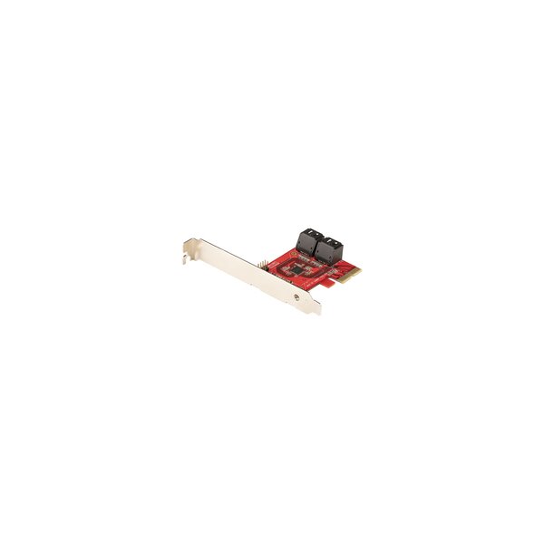 StarTech.com PCIe SATA Controller Karte - 4 Port SATA 3 Erweiterungskarte/Kontroller - 6Gbit/s - Full/Low-Profile Blende - ASM1062 Non-RAID Chipsatz - PCI Express Festplatten/SSD kontroller/Adapter - PCIe - SATA - PCIe 3.0 - Rot - ASMedia - ASM1164 - 6 Gb