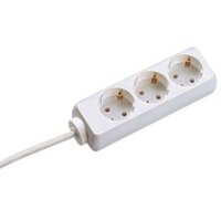 Bachmann 3x Schuko H05VV-F 3G 1.50mm² 16A/3680W 3m - 3 m - Kunststoff - Weiß - 3 AC-Ausgänge - 3680 W - 16 A